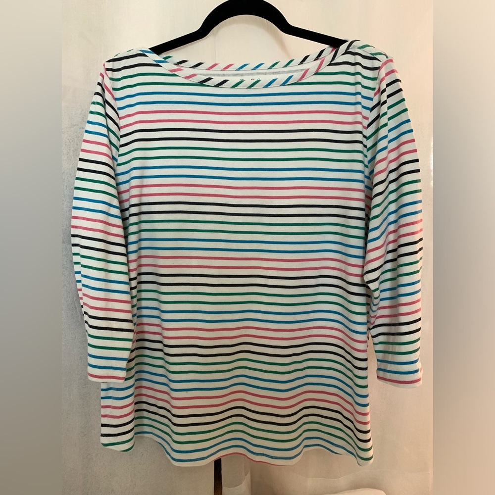 Croft & Barrow XL Striped Boatneck Top